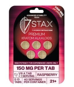 STAX 7-HYDROXY PREMIUM KRATOM ALKALOIDS 150MG PER TABLET 5CT/5PK
